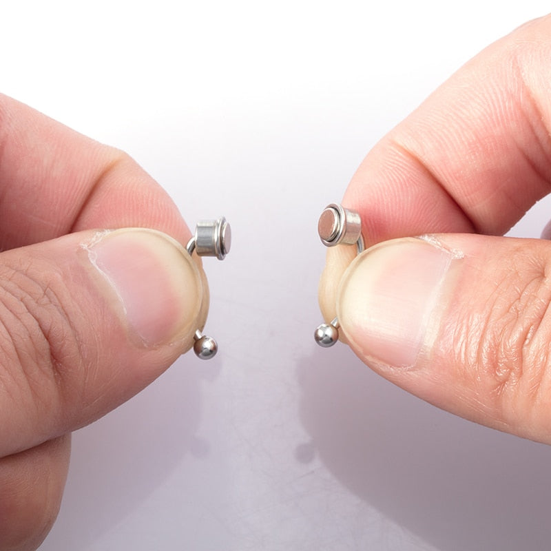 Fake Nose Ring Non Piercing Horseshoe Septum Piercing Magnetic Hoop Stainless Steel Reusable Magnet Punk for Women Jewelry Gifts - Charlie Dolly