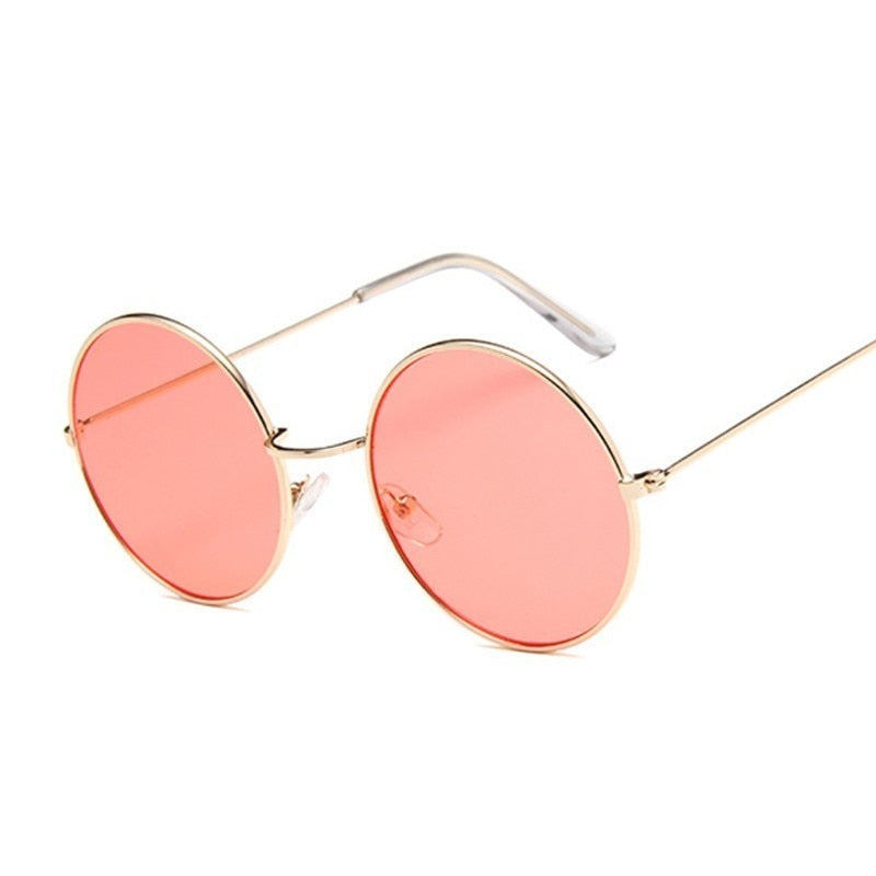 2019 Retro Round Pink Sunglasses Woman Brand Designer Sun Glasses For Woman Alloy Mirror Female Oculos De Sol Black - Charlie Dolly