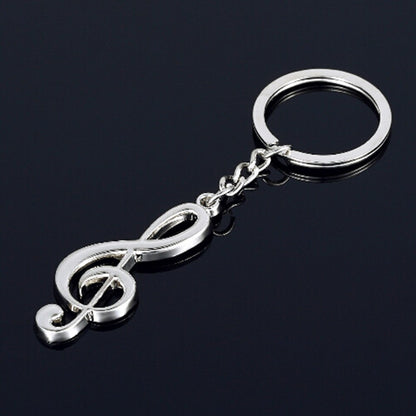 1Pcs Key Chain Key Ring Silver Plated Musical Note Keychain For Car Metal Music Symbol Key Chains