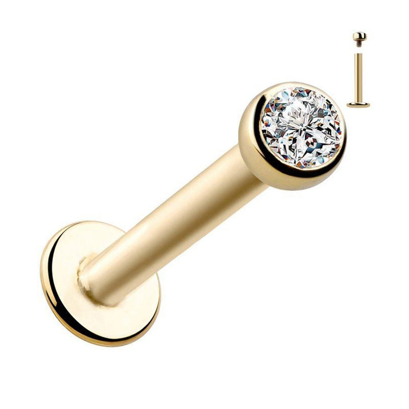 1Pc 16G 1.5-3mm Labret Tragus Cartilage Earring 16g Punk Cz Gem Round Tragus Lip Ring Monroe Ear Cartilage Earring Piercing - Charlie Dolly