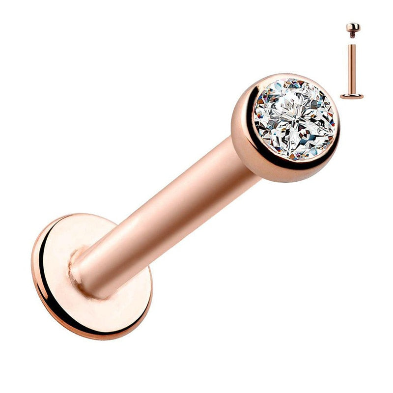 1Pc 16G 1.5-3mm Labret Tragus Cartilage Earring 16g Punk Cz Gem Round Tragus Lip Ring Monroe Ear Cartilage Earring Piercing - Charlie Dolly