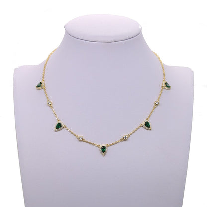 Bohemia NEWest gold color Pink stone statement chain necklace choker fashion jewelry for women elegance gift stylish jewelry