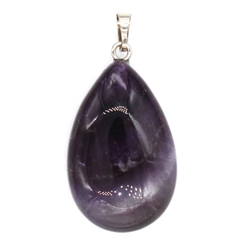 Natural Tiger Eye Stone Teardrop Pendants For Women Necklace DIY Amethyst Rose Quartz Crystal Pendant Boho Jewelry Gift for Her
