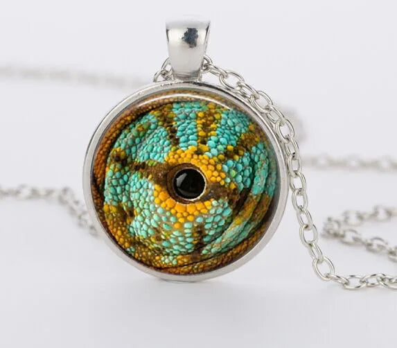 Red Cat Eye Charms Necklace Dragon Eyes Photo Glass Cabochon Handmade Black Chain Necklaces