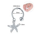1PC Steel DIY 9Styles CZ Gem Pendant Dangle Hoop Cartilage Earring Helix Tragus Rook Lobe Ear Piercing Fashion Women Jewelry 20G - Charlie Dolly