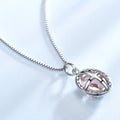 UMCHO Luxury Pink Sapphire Morganite Pendant For Women Real 925 Sterling Silver Necklaces Link Chain Jewelry Engagement Gift New - Charlie Dolly