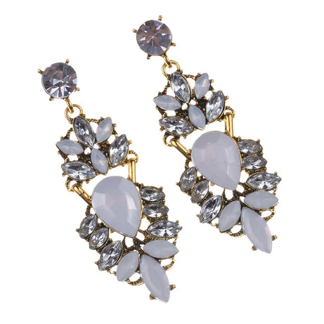 Crystal Water Drop Long Statement Earrings Jewelry