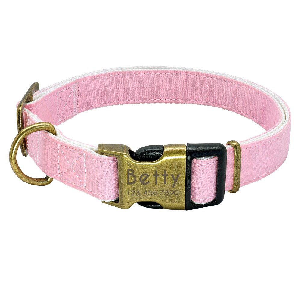 Personalized Dog Collar Nylon Small Large Dogs Puppy Collars Engrave Name ID for Small Medium Large Pet Pitbull Chihuahua Pink - Charlie Dolly