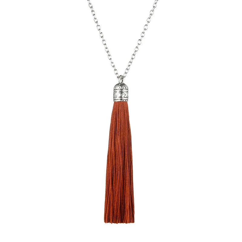 Ethnic Fringe Tassel Long Pendant Necklace Jewelry