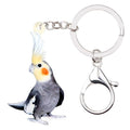 Bonsny Acrylic Cockatiel Parrot Bird Key Chains Keychain Fashion Animal Jewelry For Women Girls Bag Wallet Pendant Decoration - Charlie Dolly
