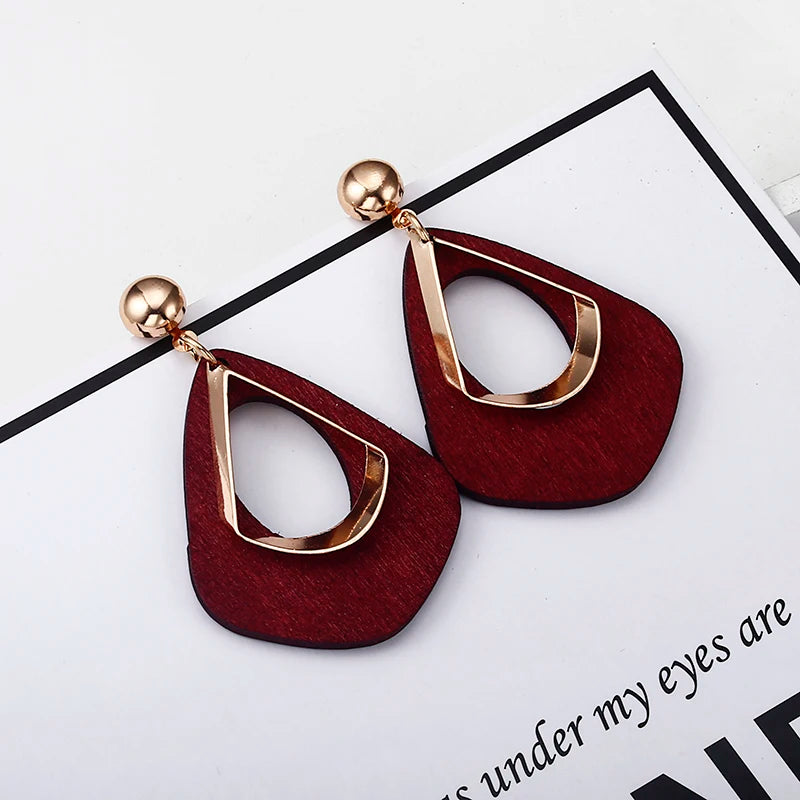 ES3222 Bohemia Earrings Statement Jewelry Exaggerated Ethnic Hollow Out Geometric  Drop Earrings For Women Boho Style