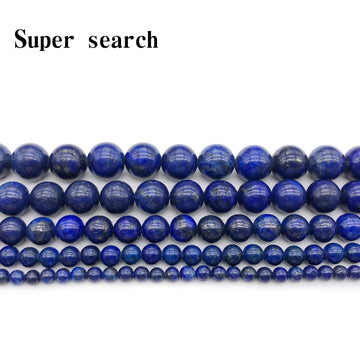 Natural Stone Round Lapis Lazuli 4/6/8/10/12/14/16MM Diy Women Man Bracelet Necklace Earrings beads jewelry making Accessories