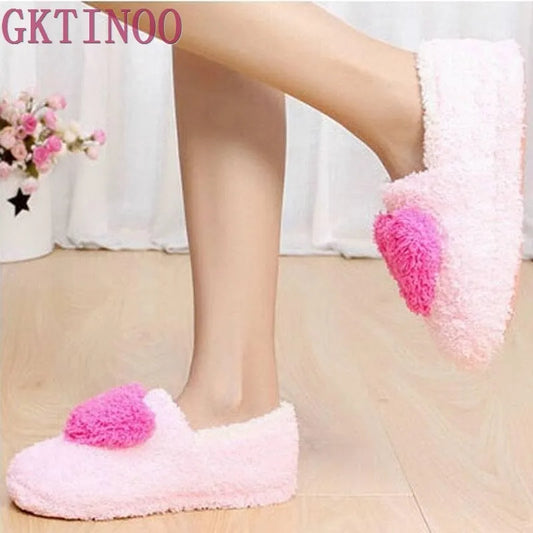 Retail!!! Lovely Ladies Home Floor Soft Women indoor Slippers Outsole Cotton-Padded Shoes Female Cashmere Warm Casual Shoes - Charlie Dolly