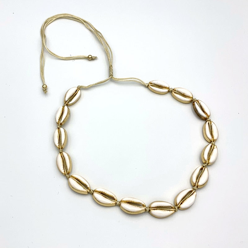 Puka Natural gold Color cowrie Shell necklace women best friend cowry seashell bijoux collier femme bohemian jewellry - Charlie Dolly