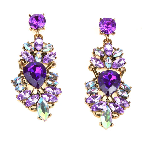 Crystal Water Drop Long Statement Earrings Jewelry