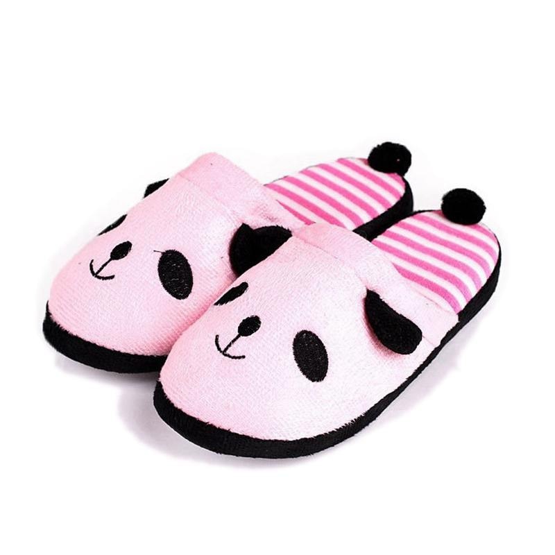 Girseaby Women Cute Cartoon Panda Slippers Home Floor Soft Plush Slippers Female House Shoes Girl Winter Warm Pantufas T219 - Charlie Dolly