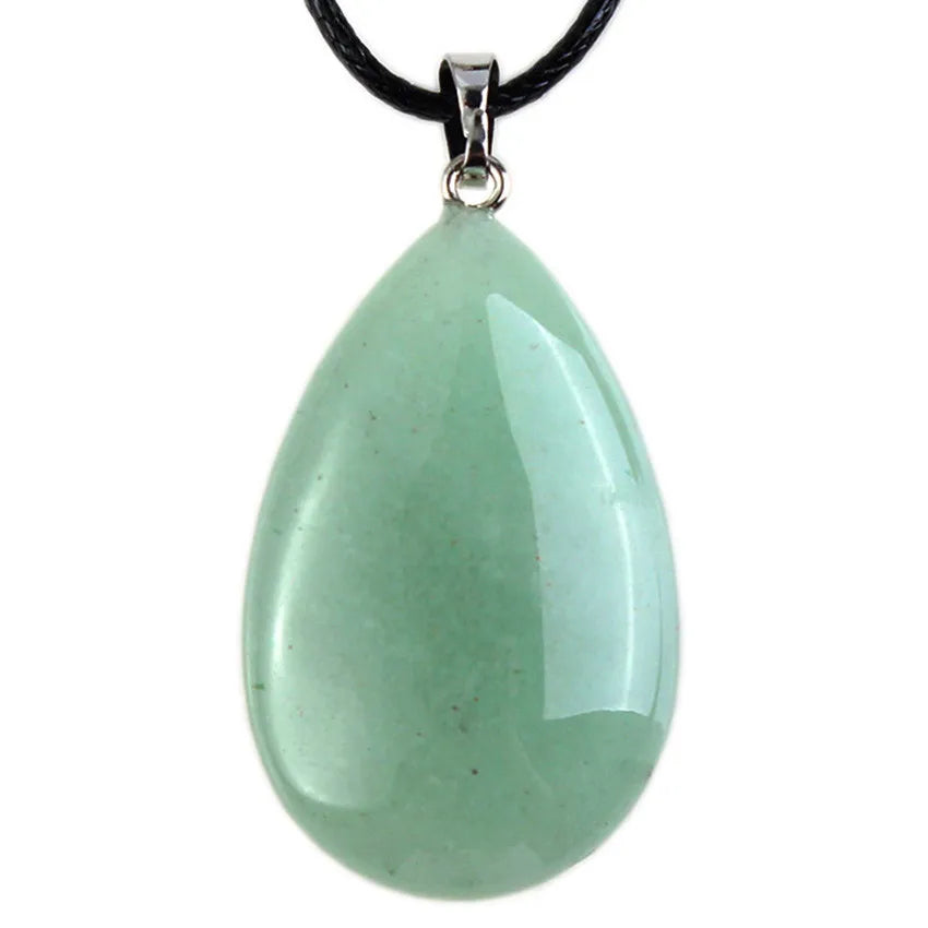 Natural Tiger Eye Stone Teardrop Pendants For Women Necklace DIY Amethyst Rose Quartz Crystal Pendant Boho Jewelry Gift for Her