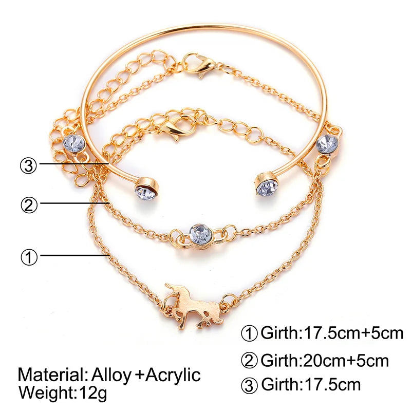 Boho Bangle For women Turtle Elephant Heart Shell Star Moon Bow Arrow Map Crystal Charm Bead Bracelet Set Bohemian Jewelry