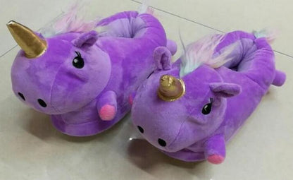 Size 36-41 Adult Unicorn Home Slippers Women Unicornio Pantufa Cute Shoes Cartoon Fur Unisex Indoor Chausson Licorne Chinelo k46