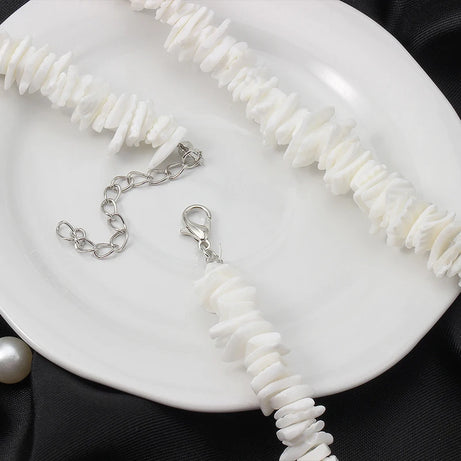 Vintage Smooth Puka Shell Bib Collar Necklace