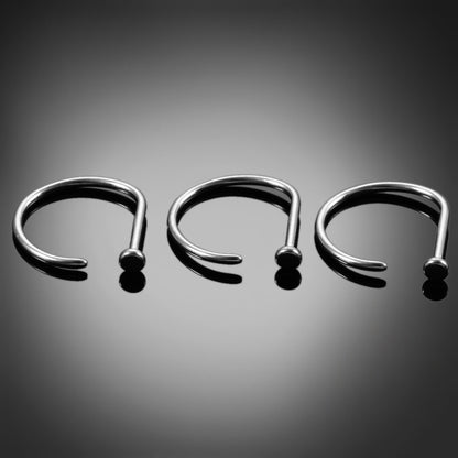 1PC Titanium 20G 18G Nose Stud Earring D Shape Nariz Hoop Ring Lip Labret Piercing Nostril 7mm 8mm 10mm Body Jewelry Women Men
