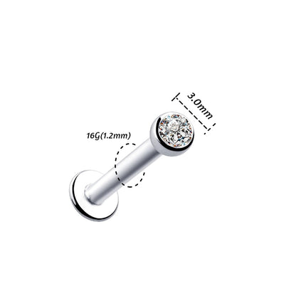 1Pc 16G 1.5-3mm Labret Tragus Cartilage Earring 16g Punk Cz Gem Round Tragus Lip Ring Monroe Ear Cartilage Earring Piercing
