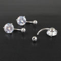 Belly button ring real 925 sterling silver prong 10mm zircon clear stone body jewelry free shipping navel ring piercing jewelry - Charlie Dolly