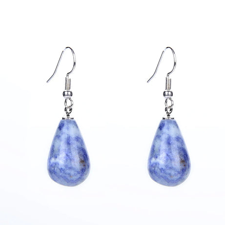 Obsidian Rose Quartz Teardrop Healing Earrings Jewelry