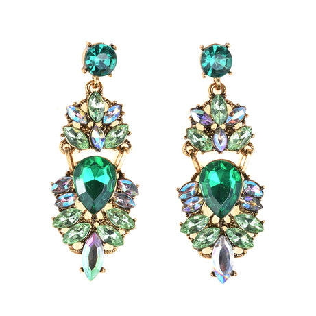 Crystal Water Drop Long Statement Earrings Jewelry