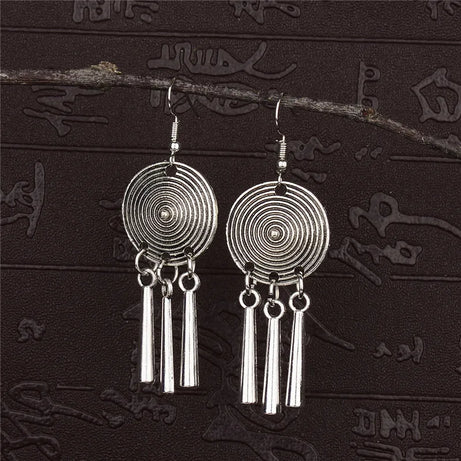 Silver Jhumka Flower Tassel Ethnic Earrings Jewelry