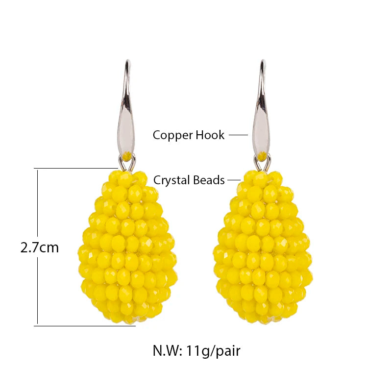 INKDEW Long Drop Earrings Beaded Multicolor Handmade Threading Crystal Big Earrings for Women Gift oorbellen Jewelry boho EA005