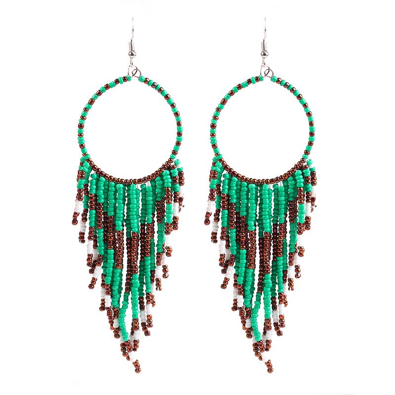 Kymyad Bohemian Earrings 2023 Beads Long Earrings Ethnic Style Drop Earings Fashion Jewelry Bijoux Femme Statement Earrings - Charlie Dolly