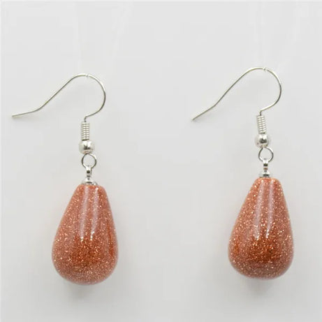 Obsidian Rose Quartz Teardrop Healing Earrings Jewelry