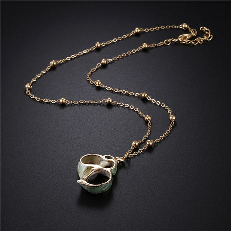 Natural Conch and Cowrie Shell Pendant Boho Necklace