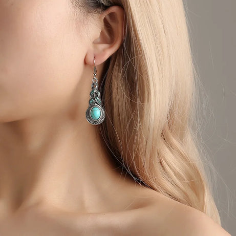 Blue Crystal Zircon Necklace Earring Set Jewelry