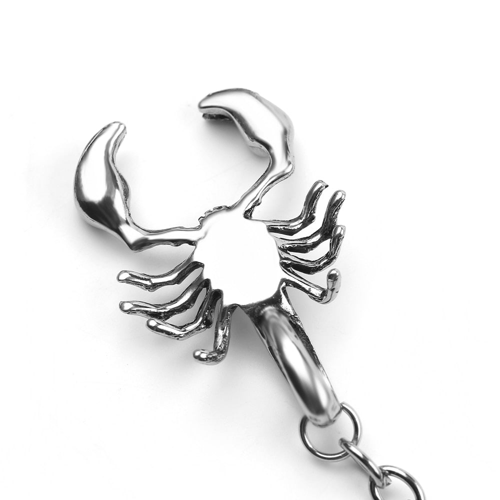 Hip hop Black Cool Scorpion Animal Pendant Key Chain Stainless Steel Exquisite Fashion Punk Keychain Men Jewelry Birthday Gift