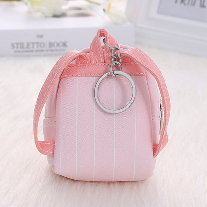 2023 Cartoon Women Girls Mini Coin Bag Cat Printed Coin Purse Keys Card Holder Wallet Money Bags Earphone Package Kids Gifts