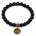 2Pcs 8MM Black Onyxl Natural Stone Bracelets Pendent Charm Bracelets For Men Jewelry Gift Buddha Strand Bracelets Women - Charlie Dolly