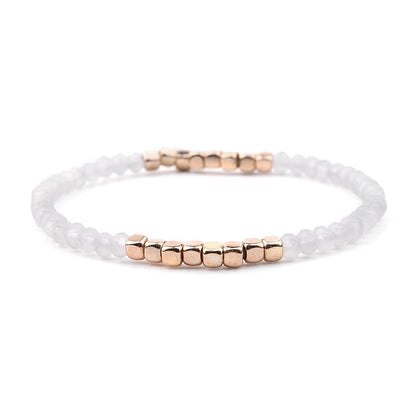BOJIU Multicolor Crystal Strand Bracelets For Women Gold Acrylic Copper Beads Pink White Black Gray Crystal Bracelet Femme BC226