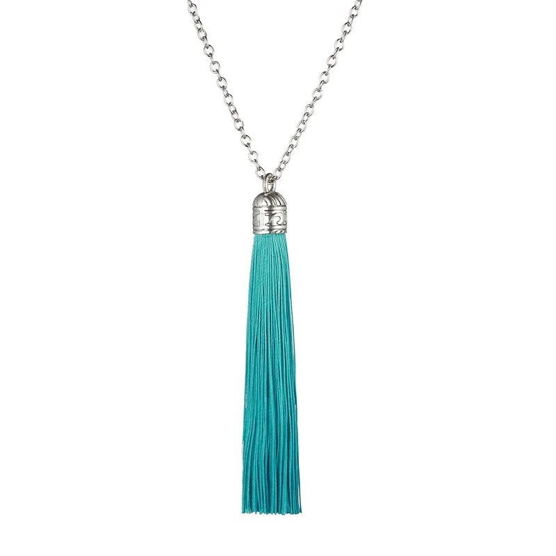 Ethnic Fringe Tassel Long Pendant Necklace Jewelry