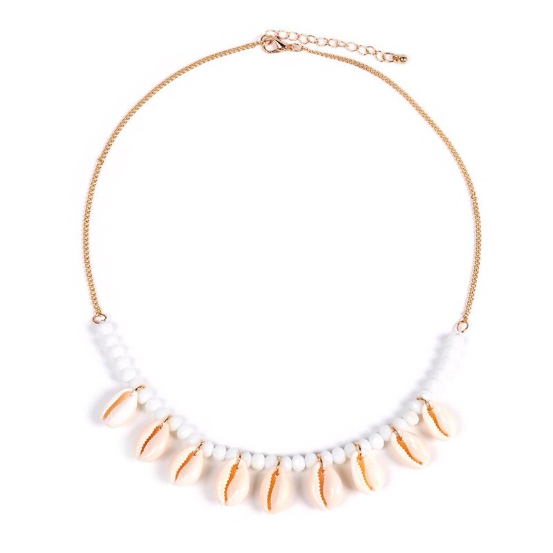 Boho Puka Sea Shell Necklace for Women Red Beads Choker Cowrie Pendants Necklaces Conchas Seashell Jewelry collier femme - Charlie Dolly