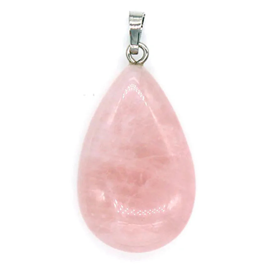 Natural Tiger Eye Stone Teardrop Pendants For Women Necklace DIY Amethyst Rose Quartz Crystal Pendant Boho Jewelry Gift for Her