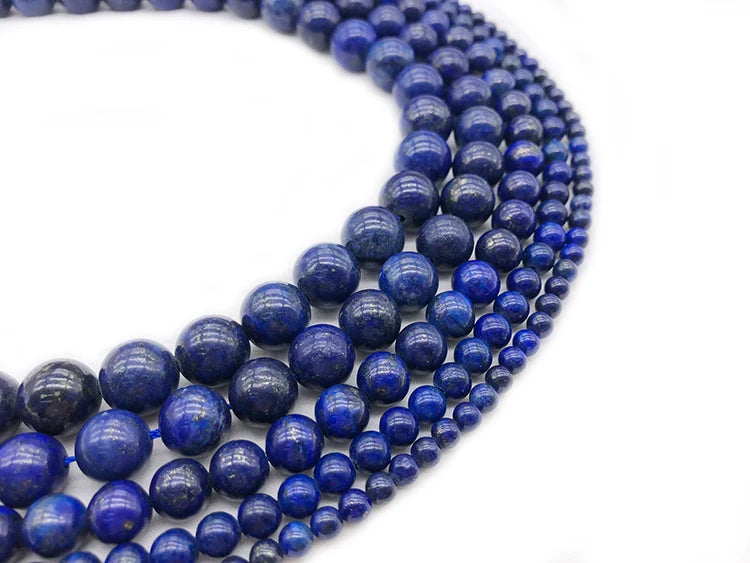 Natural Stone Round Lapis Lazuli 4/6/8/10/12/14/16MM Diy Women Man Bracelet Necklace Earrings beads jewelry making Accessories