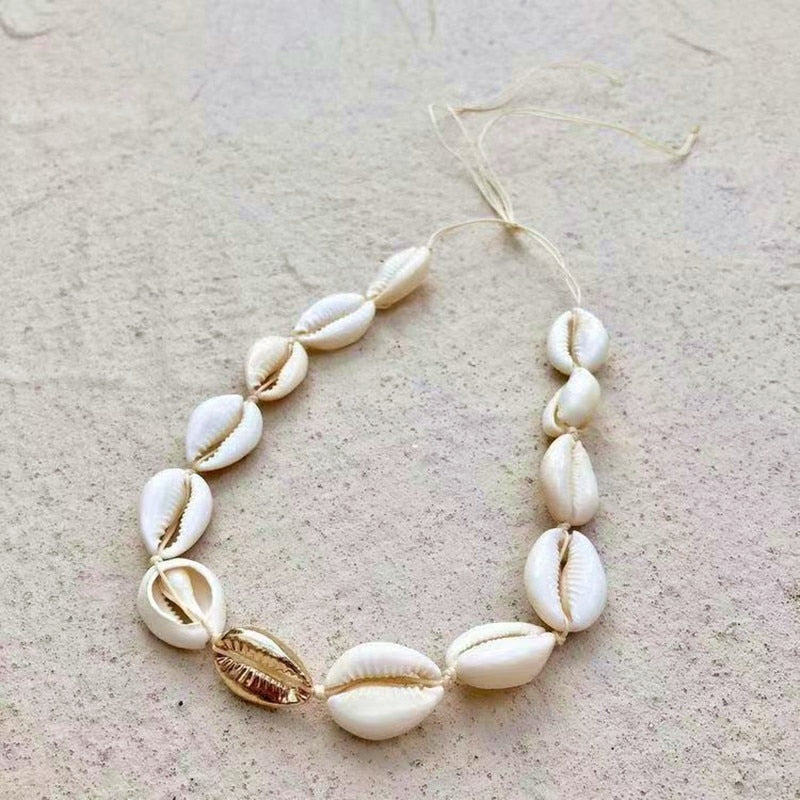 Boho Puka Natural Cowrie Shell Necklace Women One Direction Statement Colar Feminino Punk Bijoux Choker Bts Acessorios Necklace - Charlie Dolly