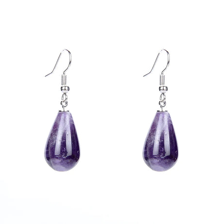 Obsidian Rose Quartz Teardrop Healing Earrings Jewelry