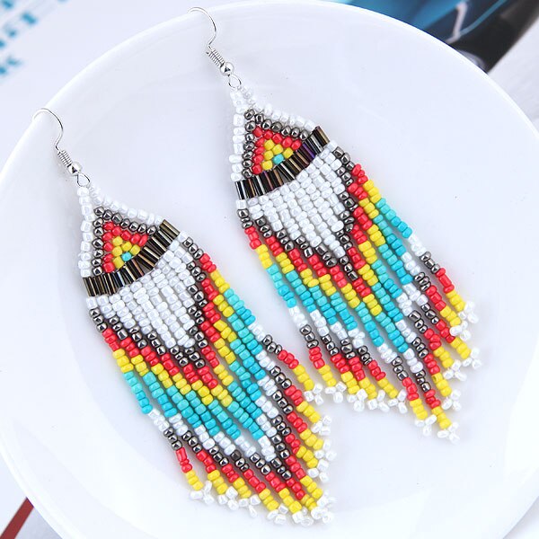 Kymyad Bohemian Earrings 2023 Beads Long Earrings Ethnic Style Drop Earings Fashion Jewelry Bijoux Femme Statement Earrings - Charlie Dolly
