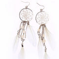 Fashion Jewelry 2017 New Bohemia Feather Beads Long Design Dream Catcher Drop Earrings for Women - Charlie Dolly