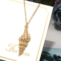 Hesiod Antique Gold Color Chain Summer Beach Jewlery Starfish Shell Pendant Necklace for Women - Charlie Dolly