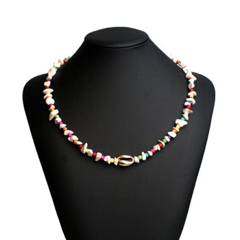 MOON GIRL Unique Design Stone Choker Handmade Trendy Puka Shell Beaded Necklace for Women Boho Girl Jewelry Dropshipping - Charlie Dolly