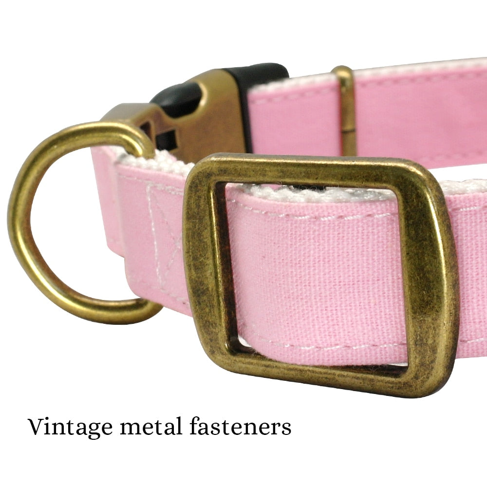 Personalized Dog Collar Nylon Small Large Dogs Puppy Collars Engrave Name ID for Small Medium Large Pet Pitbull Chihuahua Pink